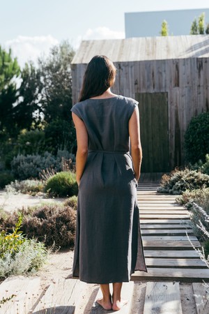 AURORA dress in Charcoal from AmourLinen