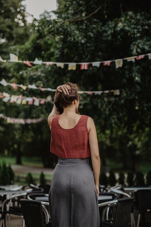 PIPPA crop top in Terracotta from AmourLinen