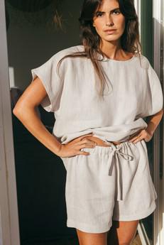 Pajama set CLOUD NINE in Cream via AmourLinen
