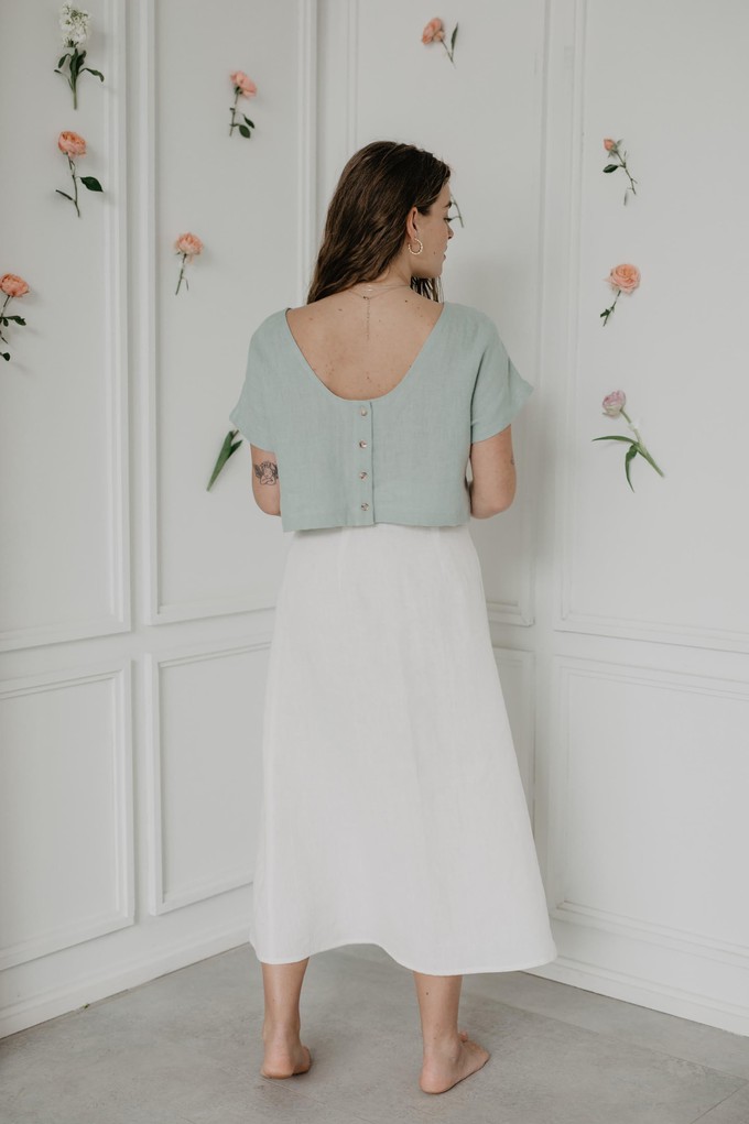 LISA crop top in Sage Green from AmourLinen
