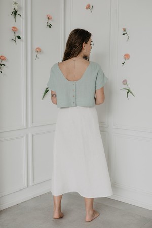 LISA crop top in Sage Green from AmourLinen