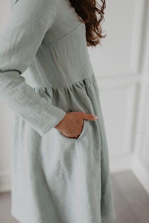 LAPLAND dress in Sage Green from AmourLinen