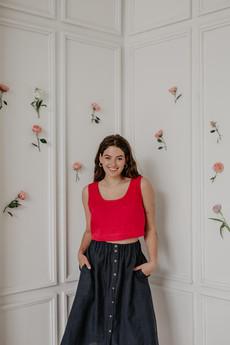 PIPPA crop top in Viva Magenta via AmourLinen