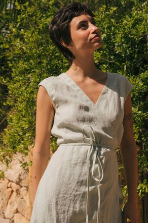 AURORA dress in Sage Green from AmourLinen