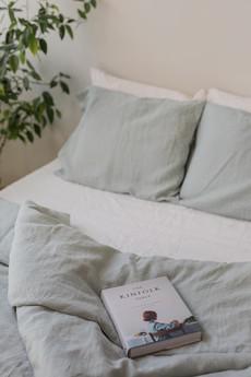 Linen pillowcase in Sage Green via AmourLinen