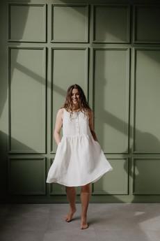 Linen sleeveless summer dress HAZEL XS Checkered via AmourLinen