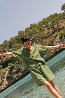 BETTY shorts in Sage Green | sale via AmourLinen