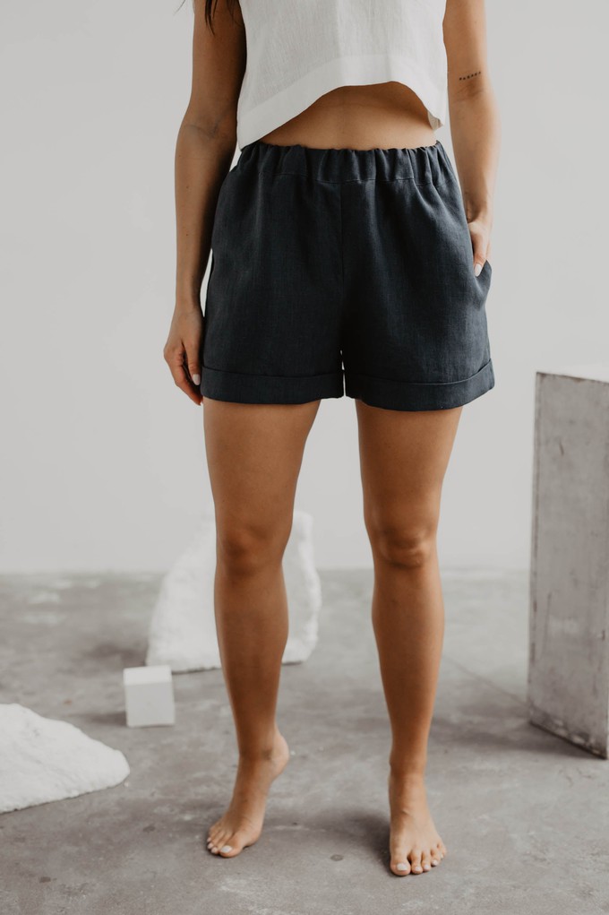 MIA shorts in Charcoal from AmourLinen