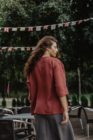 KYIV jacket in Terracotta from AmourLinen