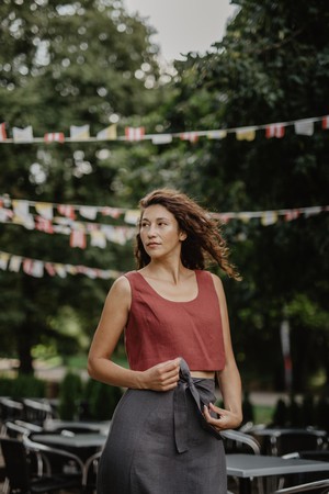PIPPA crop top in Terracotta from AmourLinen