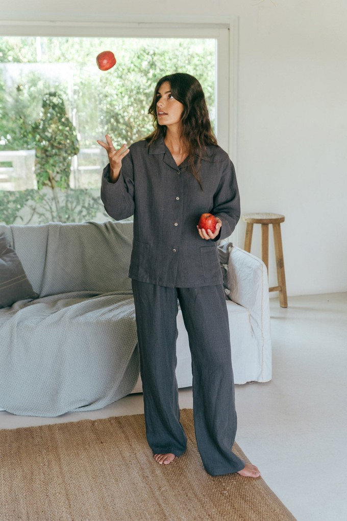 Pajama set SNOOZE in Charcoal from AmourLinen