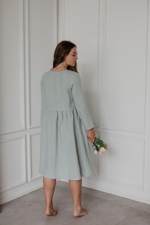 LAPLAND dress in Sage Green from AmourLinen