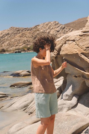 MATILDA shorts in Sage Green from AmourLinen