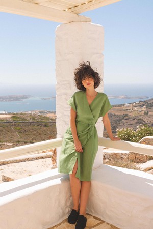 ROME dress in Matcha Green from AmourLinen