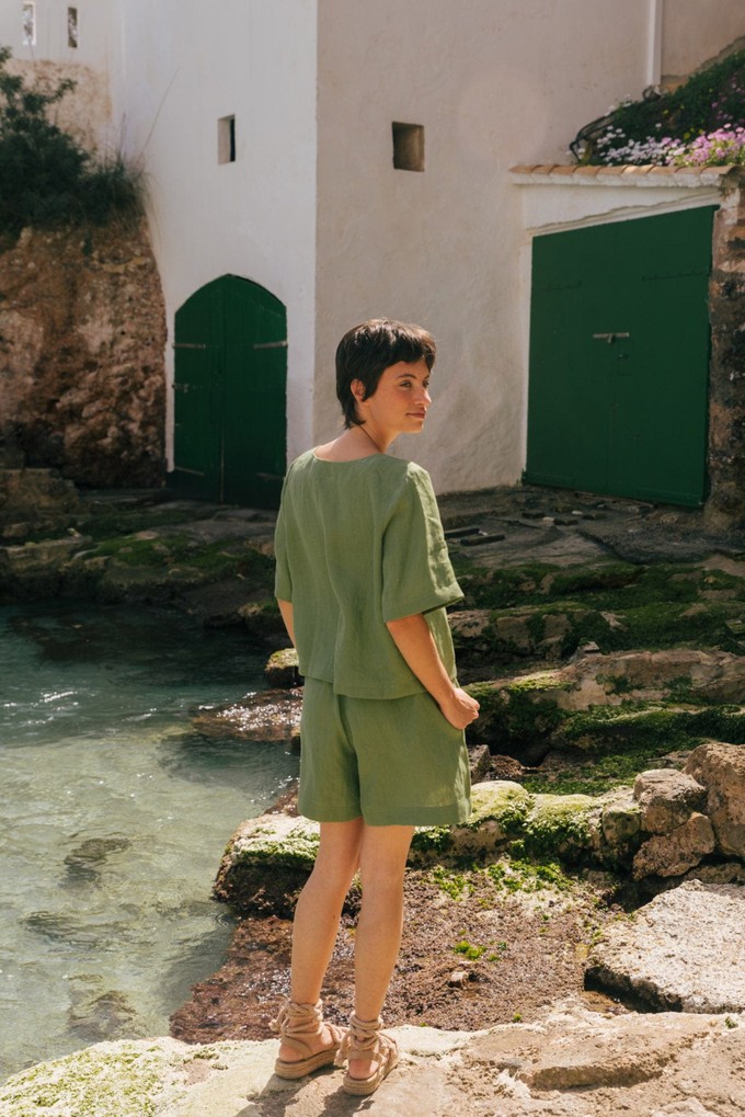MAEVE top in Matcha Green from AmourLinen