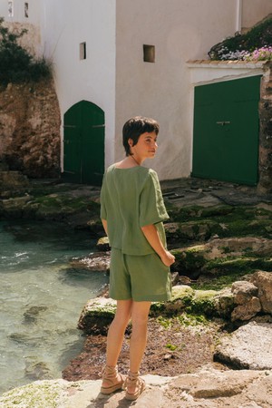MAEVE top in Matcha Green from AmourLinen