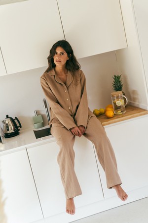 Pajama set NIGHTLY in Rosy Brown from AmourLinen