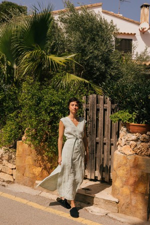 AURORA dress in Sage Green from AmourLinen