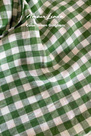 LISA top in Green Gingham | sale from AmourLinen