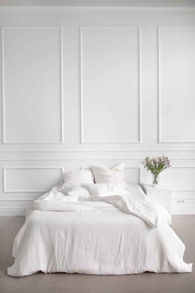 Linen pillowcase in White from AmourLinen