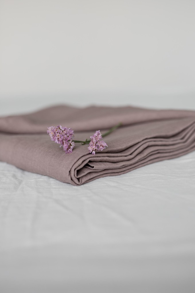 Linen flat sheet in Rosy Brown from AmourLinen