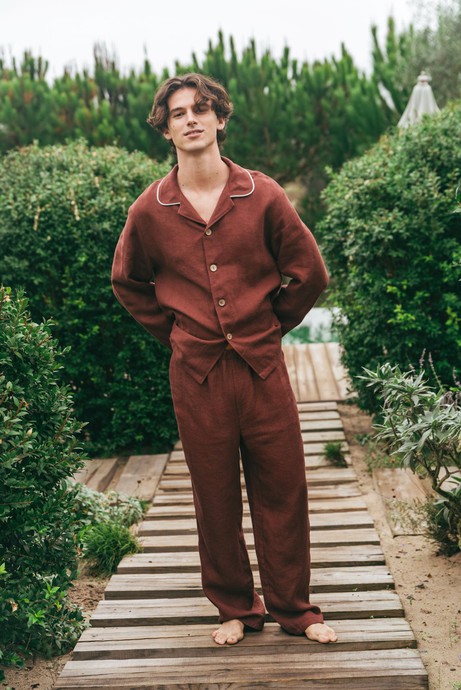 Pajama set HARRY in Terracota from AmourLinen