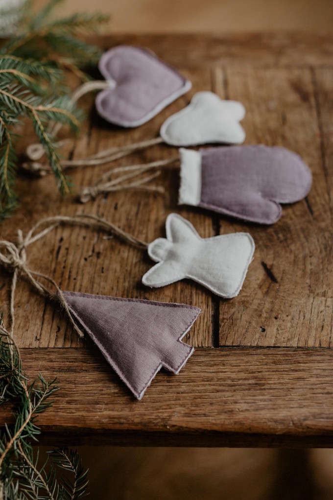 Christmas tree decorations (set of 5) from AmourLinen