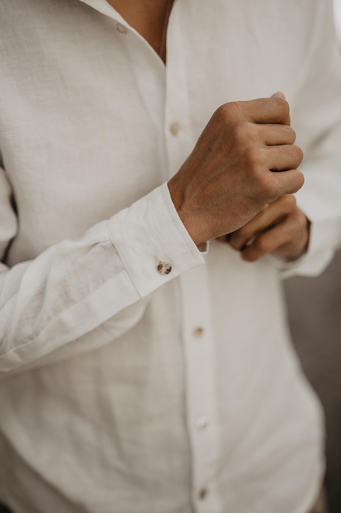 Hector classic linen shirt in White from AmourLinen