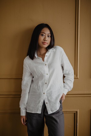 Nordkapp classic linen shirt in White from AmourLinen