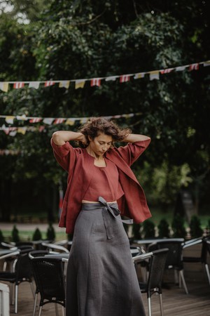 KYIV jacket in Terracotta from AmourLinen