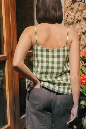 HILO top in Green Gingham from AmourLinen