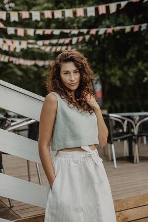 PIPPA crop top in Sage Green from AmourLinen