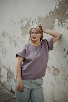 Linen top Porto S Dusty Lavender | sale via AmourLinen