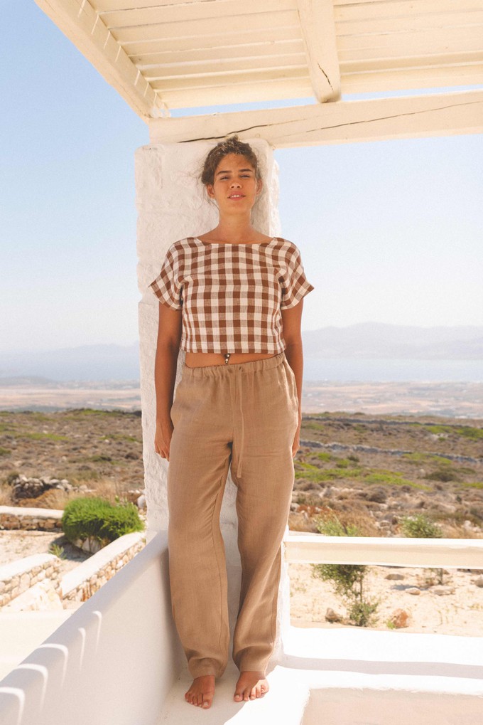 LISA top in Green Gingham | sale from AmourLinen
