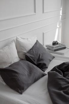 Linen pillowcase in Charcoal via AmourLinen