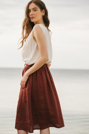 Colette classic linen top in White from AmourLinen