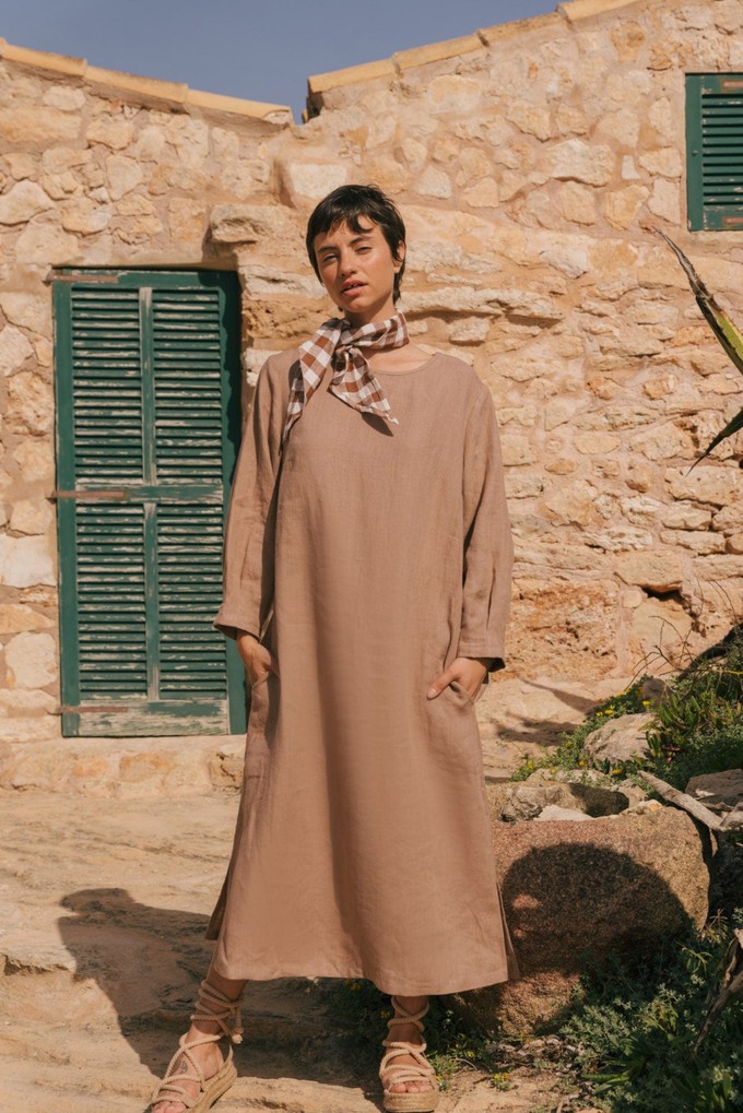 AMALIA dress in Rosy Brown from AmourLinen