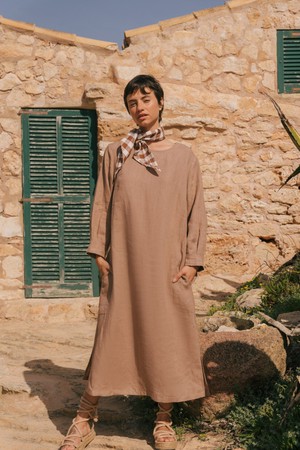AMALIA dress in Rosy Brown from AmourLinen