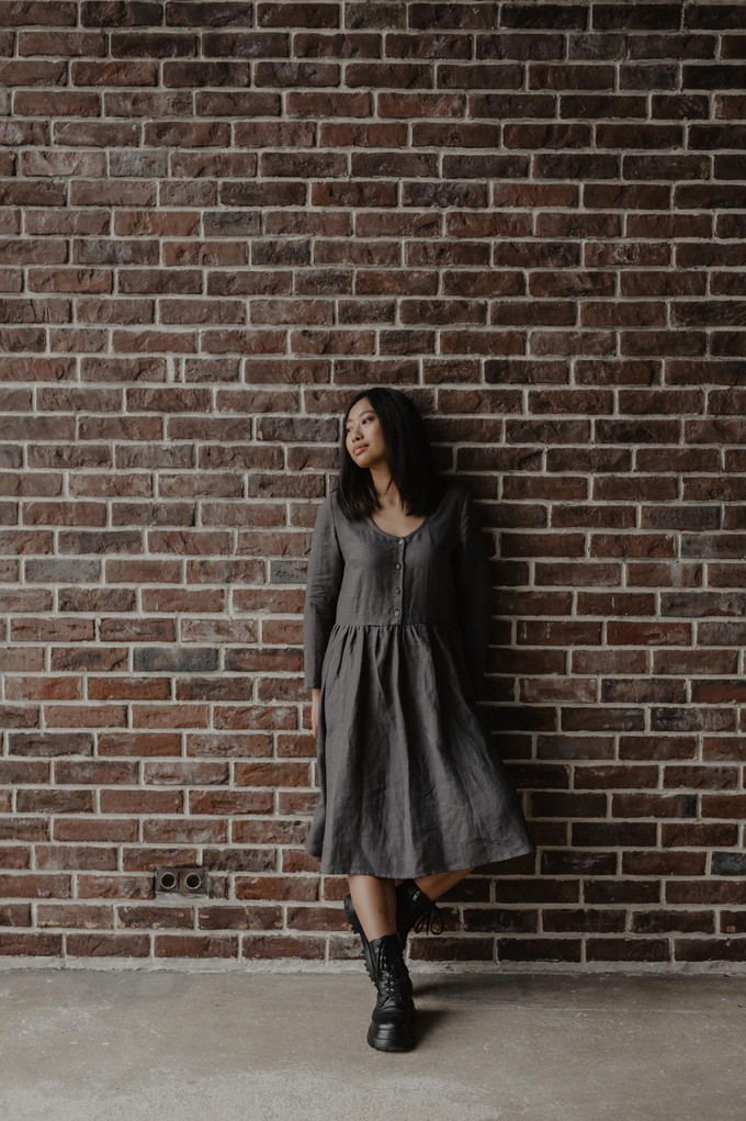 LAPLAND dress in Charcoal from AmourLinen