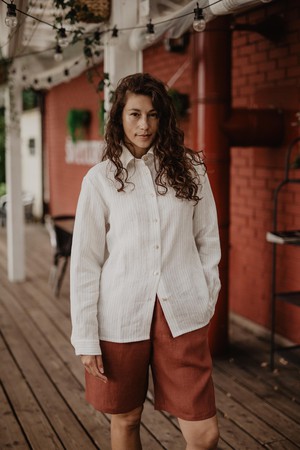 Nordkapp classic linen shirt XS/S Striped  | sale from AmourLinen