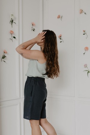 MATILDA shorts in Charcoal from AmourLinen