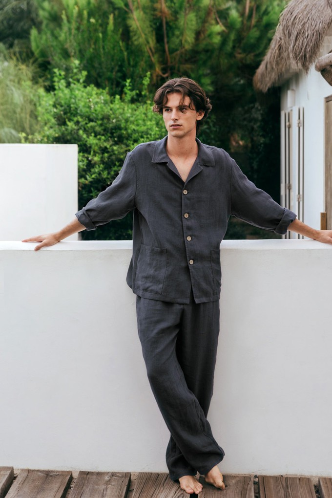 Loungewear set OLIVER in Charcoal from AmourLinen