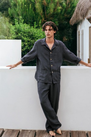 Loungewear set OLIVER in Charcoal from AmourLinen