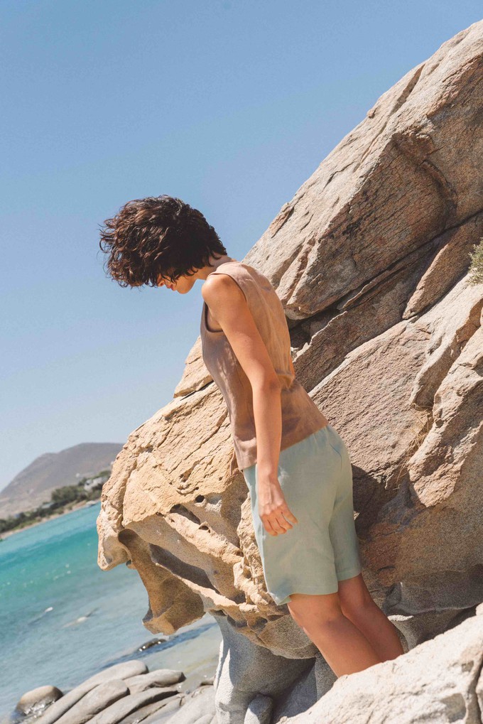 MATILDA shorts in Sage Green from AmourLinen