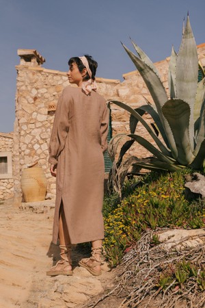 AMALIA dress in Rosy Brown from AmourLinen