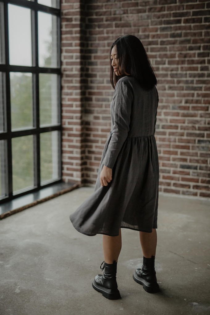 LAPLAND dress in Charcoal from AmourLinen