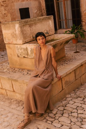 BLANCA top in Rosy Brown from AmourLinen
