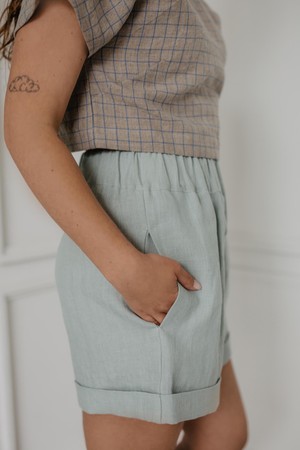 MIA shorts in Sage Green from AmourLinen