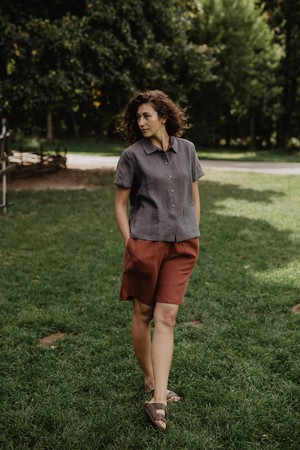 MATILDA shorts in Terracotta | sale from AmourLinen