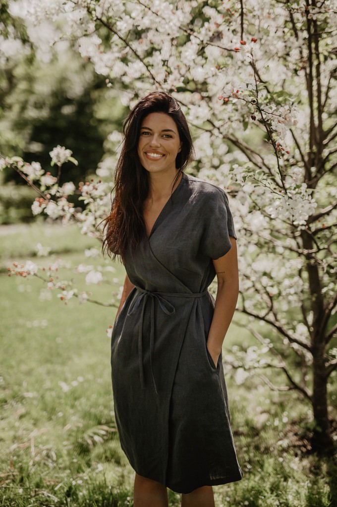 OLIVIA dress in Charcoal from AmourLinen